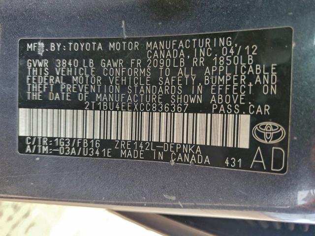 Toyota Corolla Base Image 10